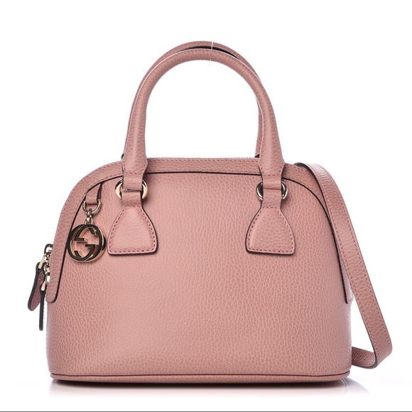 GUCCI 449661 Dollar Calfskin Small GG Charm Dome Bag Soft Pink - Picture 5 of 12